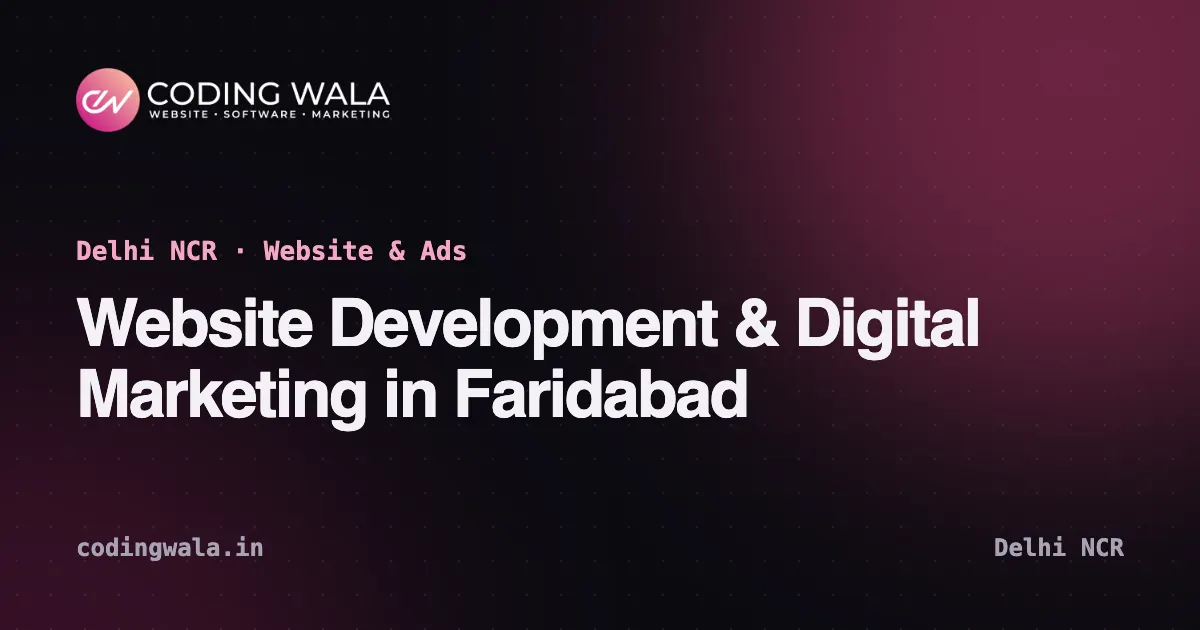 Cover card: website development and digital marketing in Faridabad by Coding Wala