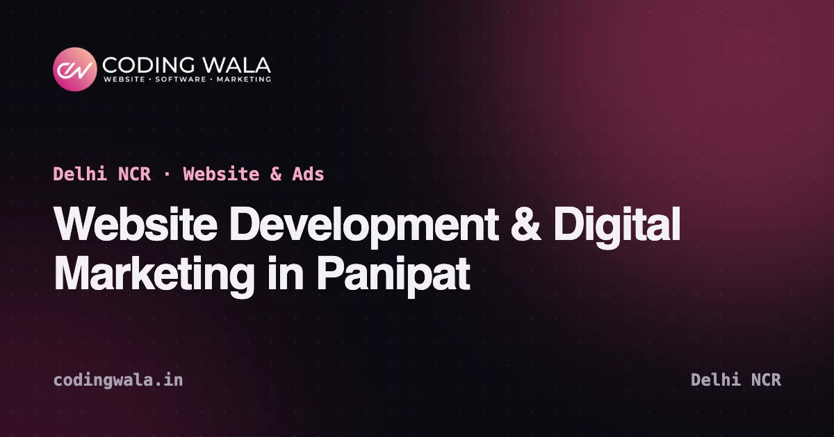 Cover card: website development and digital marketing in Panipat by Coding Wala